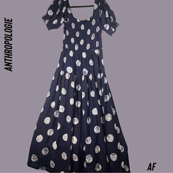 ANTHROPOLOGIE BY ODELLS ALIX SMOCKED MAXI DRESS NWT MEDIUM - Picture 8 of 12